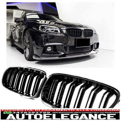 Adattato per BMW serie 5 F10 F11 griglia radiatore doppia barra lucida nero-mostra il titolo originaletesto originalefits BMW serie 5 f10 f11 griglia radiatore doppia barra nero lucido AUTOELEGANCERICAMBI
