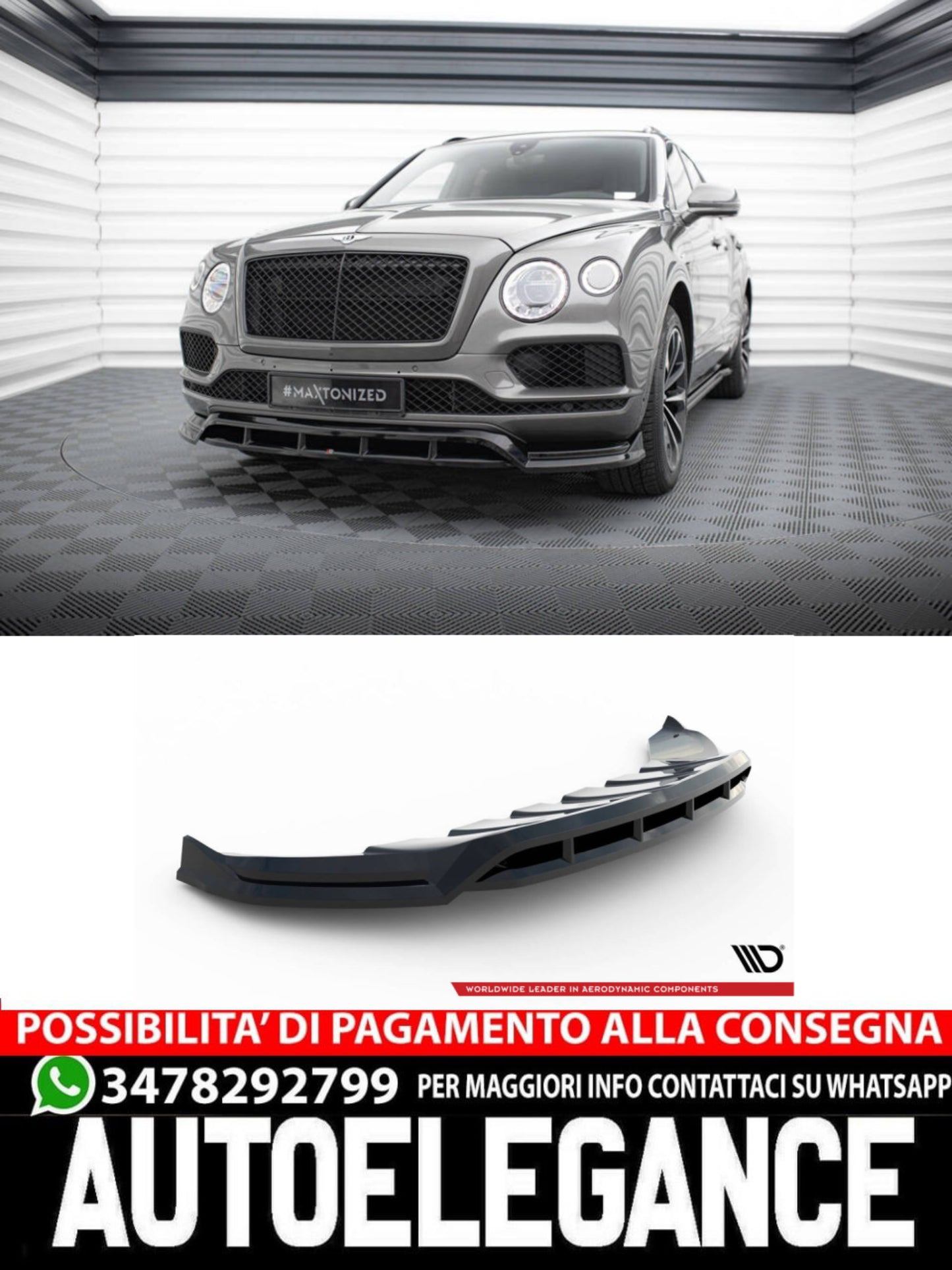 SPLITTER ANTERIORE adatto per BENTLEY BENTAYGA MK1  (2015-2020)