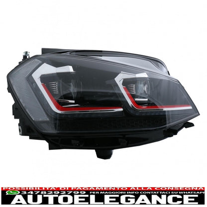 LED headlights suitable for vw golf 7.5 vii (2017-up) gti look with sequential dynamic cornering lights 