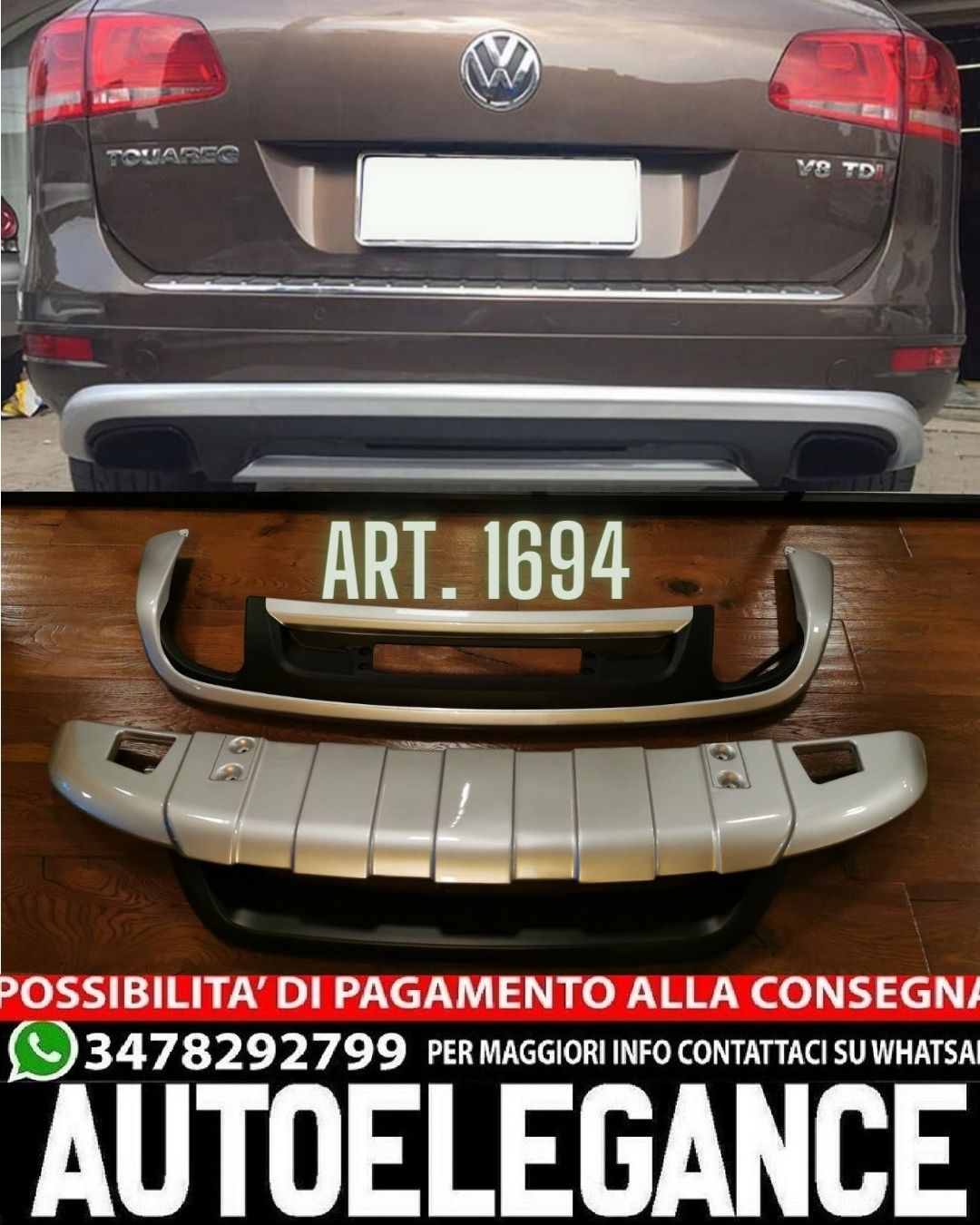 KIT ADATTO PER VW TOUAREG 2010-2014 LOOK OFF ROAD SATINATO ANTERIORE POSTERIORE