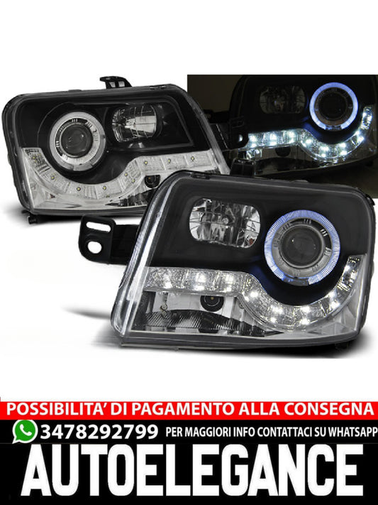HEADLIGHTS SUITABLE FOR FIAT PANDA 03-12 DAYLIGHT BLACK 
