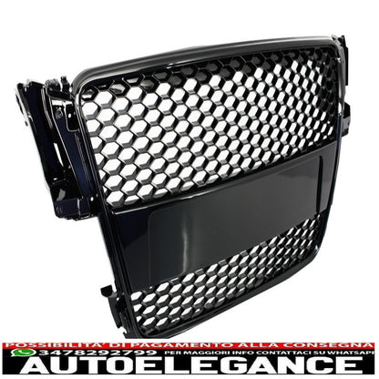 front grille without badge suitable for audi a5 8t (2007-2011) rs design piano black