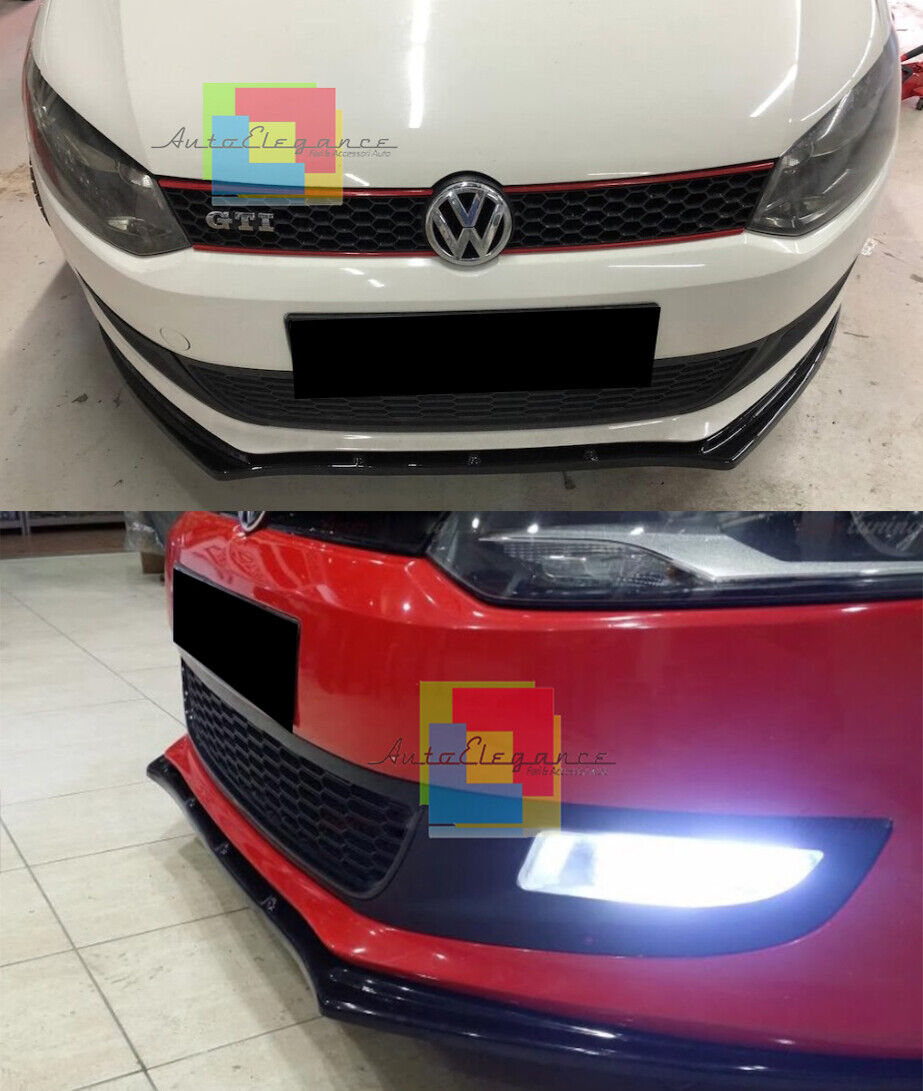VW POLO 6R 6C 2009+ LIP SPOILER UNDER FRONT BUMPER ABS BLACK