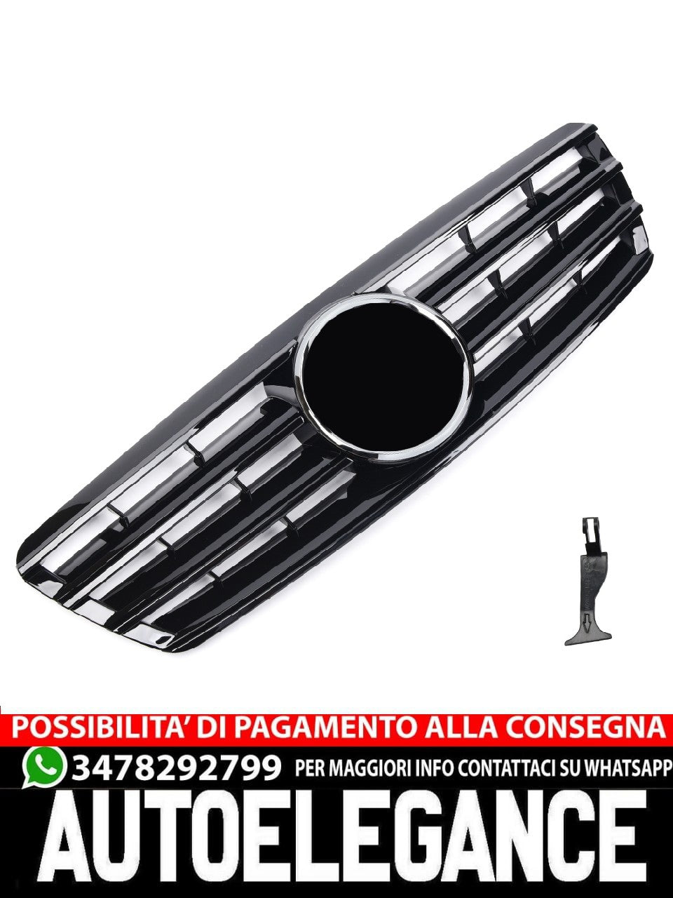 Griglia sportiva per Mercedes W203 S203 C CL AMG nero lucido