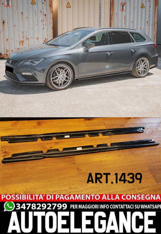 UNDER SKIRTS SUITABLE FOR SEAT LEON MK3 MK4 2012-2020+ GLOSS BLACK