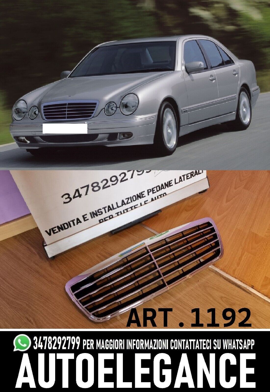 GRILLE SUITABLE FOR MERCEDES E CLASS W210 1999-2002 CHROME