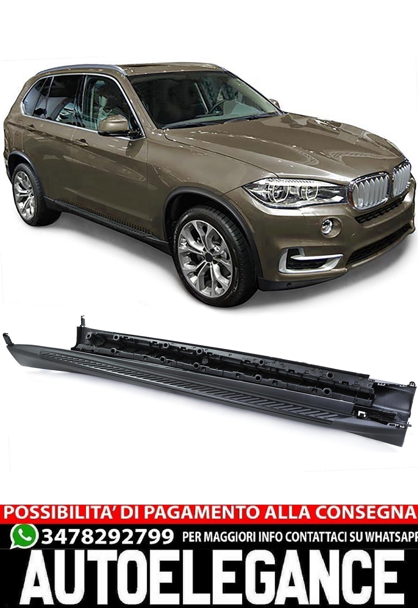 ALUMINUM RUNNING BOARDS SIDE PROTECTION EDITION BLACK SUITABLE FOR BMW X5 F15 13-18