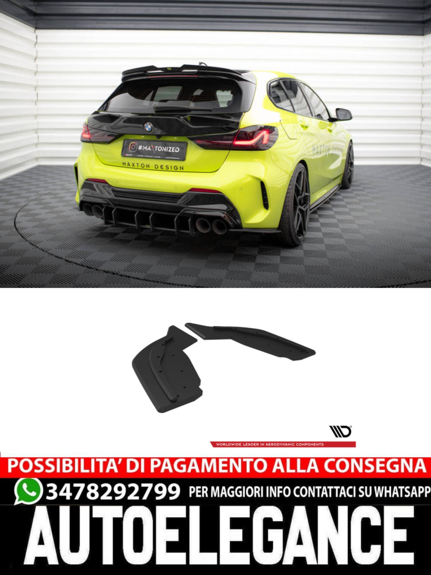 SPLITTER LATERALI POSTERIORI STREET PRO compatibile per V.2 BMW 1 F40 M-PACK / M135I