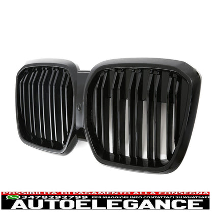 Gloss Black Double Bar Sport Radiator Grille for BMW IX3 G08 LCI