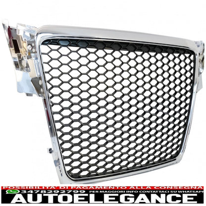 griglia anteriore senza badge adatta per audi a4 b8 (2007-2012) limousine avant rs design cromata