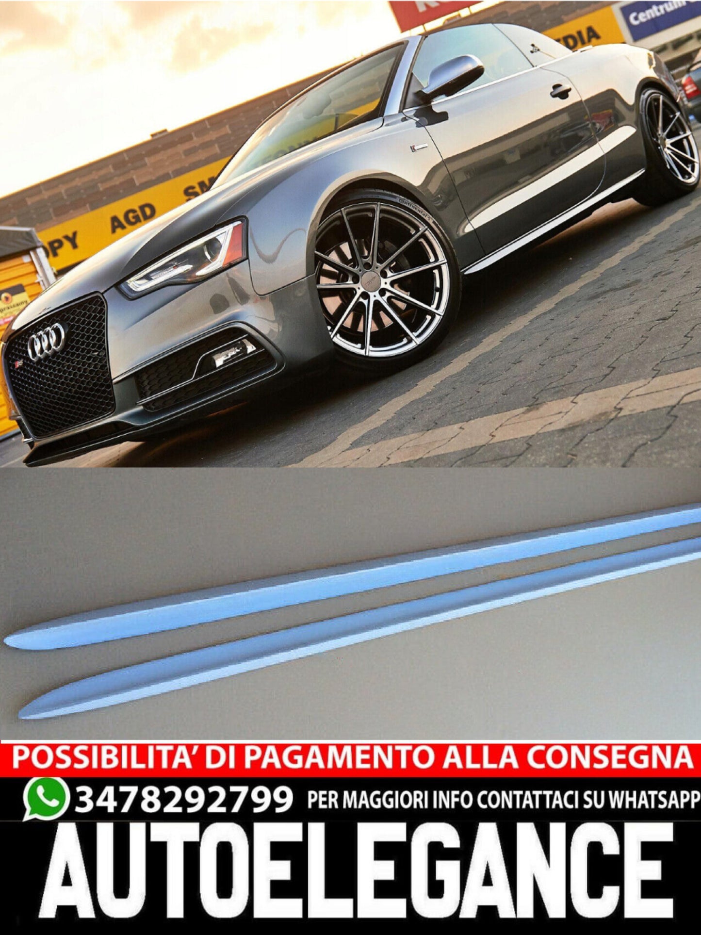 MINIGONNE ADATTE PER AUDI A5 8T 8F BAS DE CAISSE ( 2007-2016 ) STYLE S5 / S-LINE