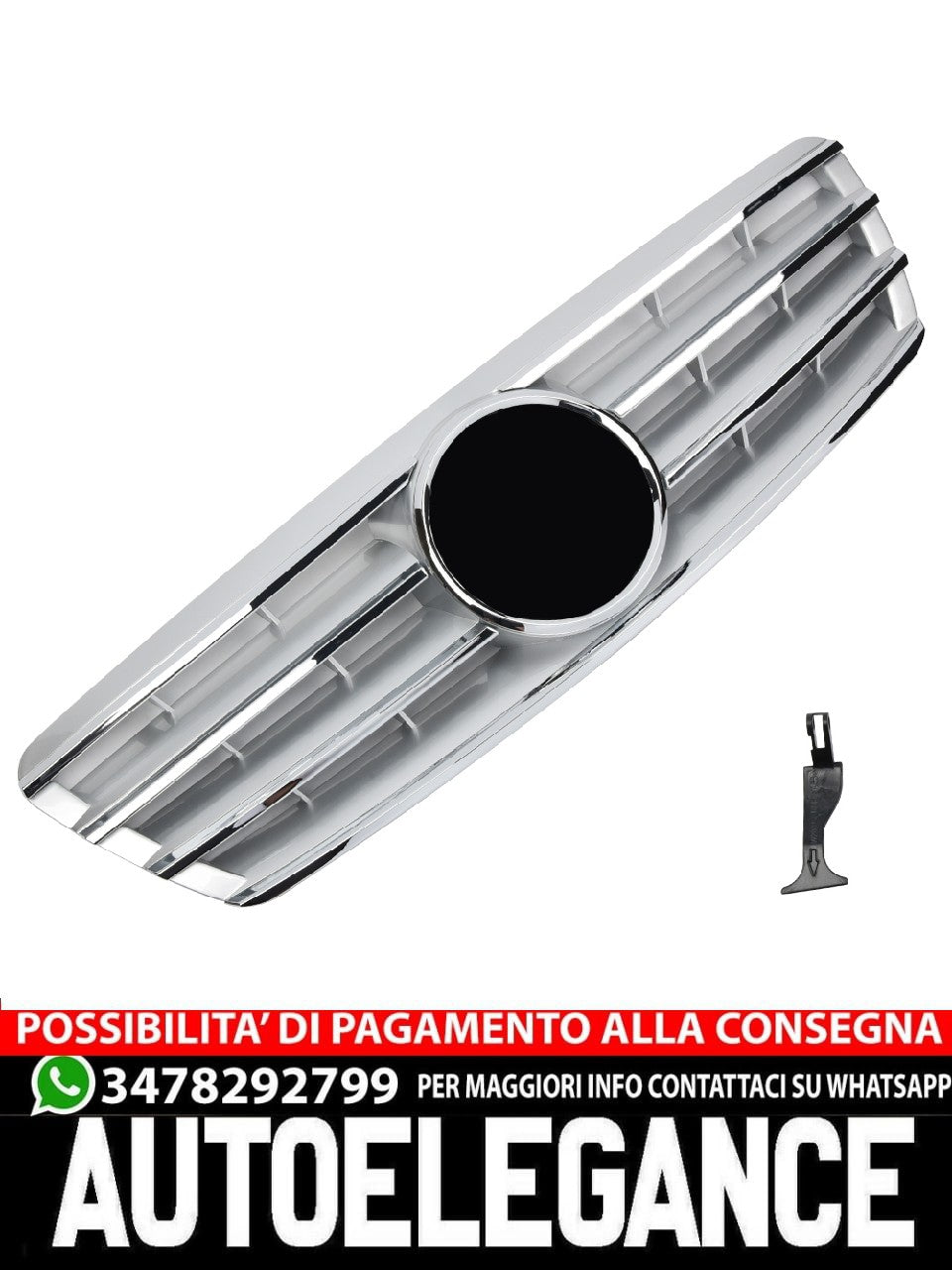 Griglia sportiva per Mercedes W203 S203 C argento cromato CL AMG