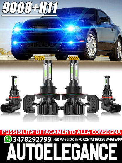 For Ford Mustang V6 2005-2011 2012 LED Combo Headlight Fog Light Bulb Kit 8000K 