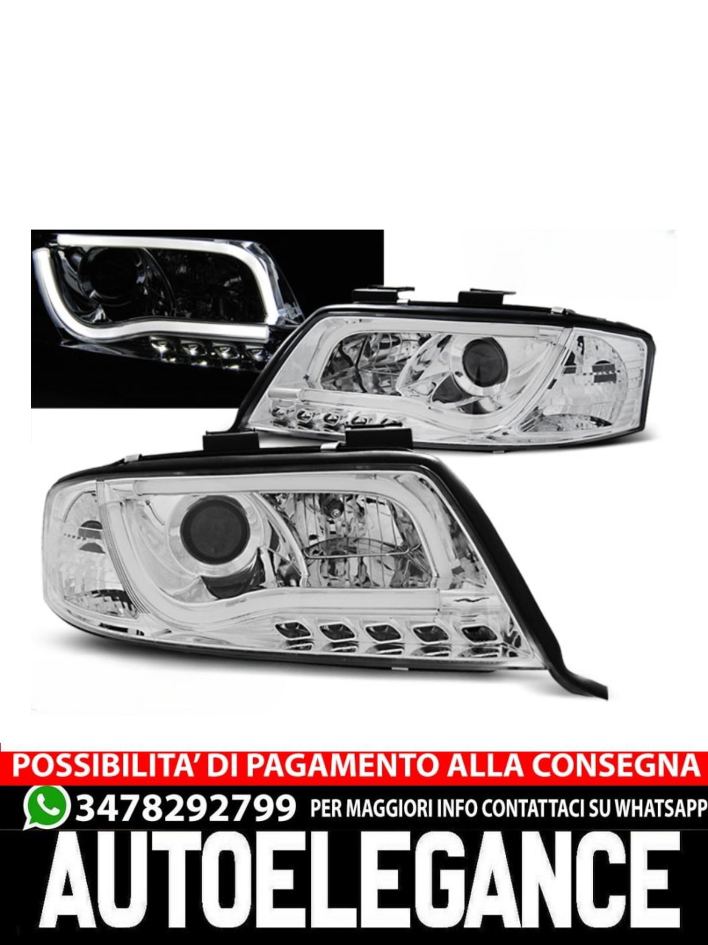 CHROME HEADLIGHT TUBE SUITABLE FOR AUDI A6 06.01-05.04 