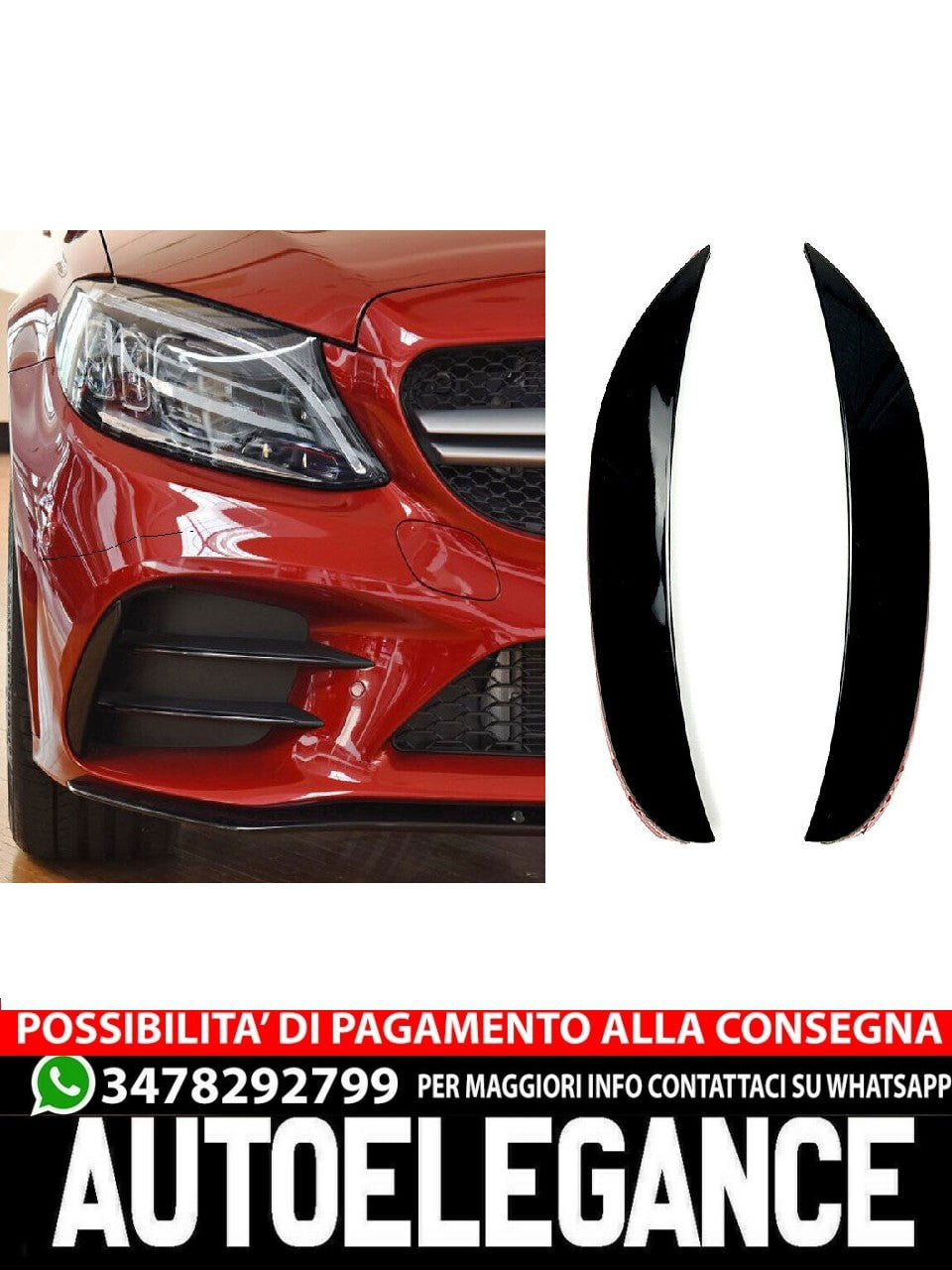 ADATTO PER MERCEDES W205 CLASSE C CON EQUIPAGGIAMENTO AMG (FACELIFT) SPOILER