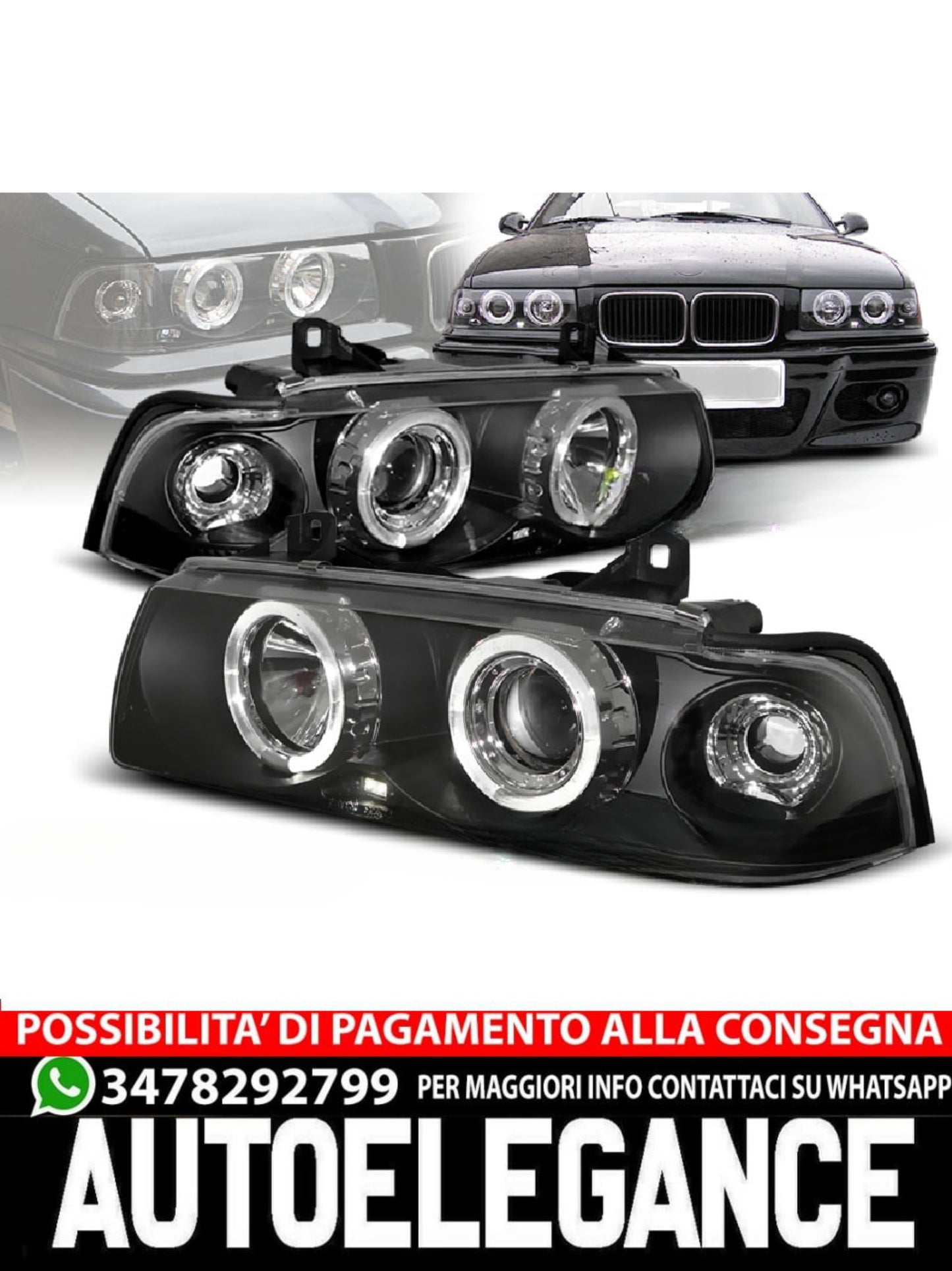 FARI ANGEL EYES NERO adatti per BMW E36 12.90-08.99 S/C/T