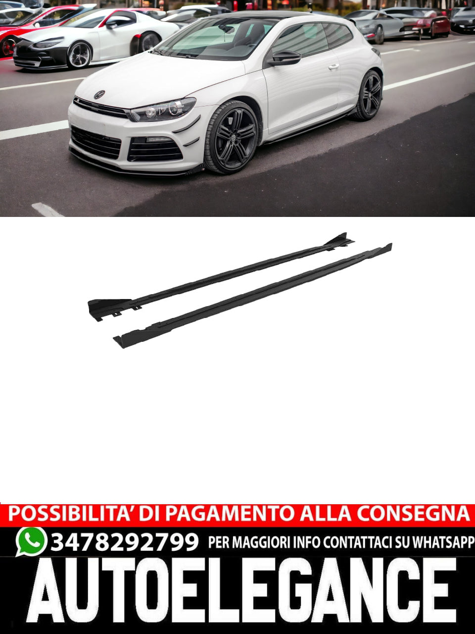 STREET PRO SIDE SKIRTS + FLAPS VOLKSWAGEN SCIROCCO R MK3 