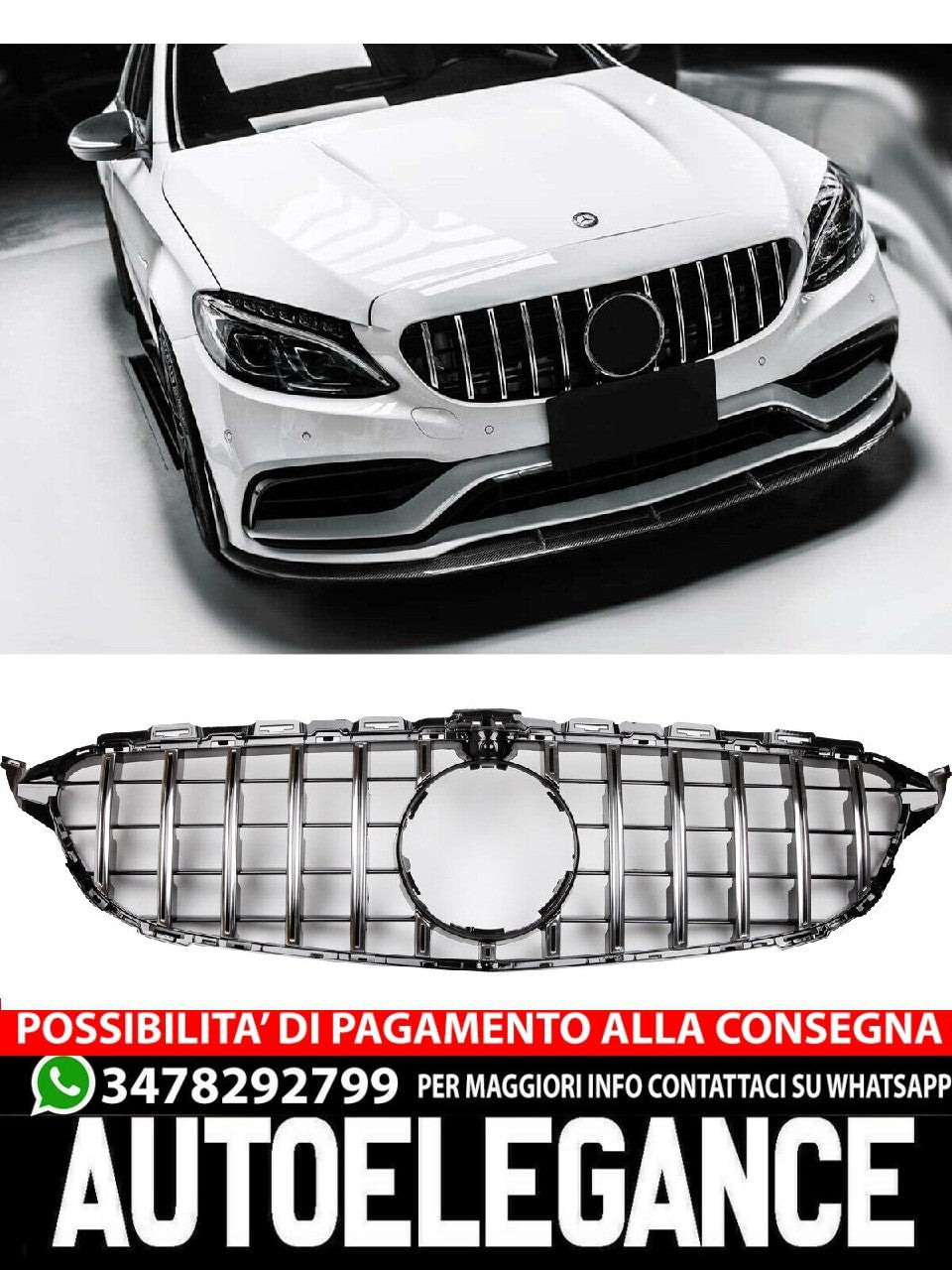 Griglia Sport radiatore 360° per Mercedes W205 C63 Panamericana AMG GT OPTIK