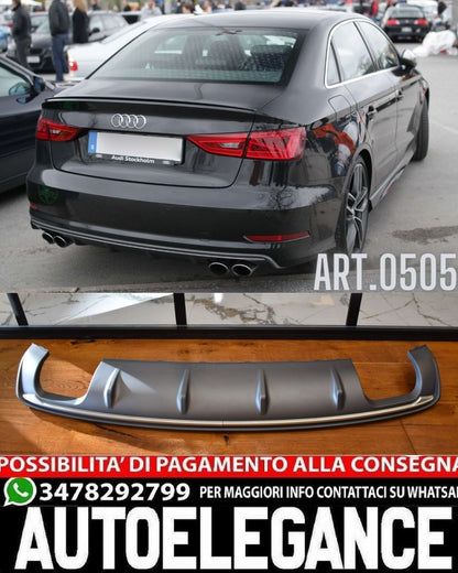 DIFFUSORE ADATTO PER AUDI A3 8V 2012-2016 BERLINA SLINE LOOK S3 DESIGN SPORTIVO