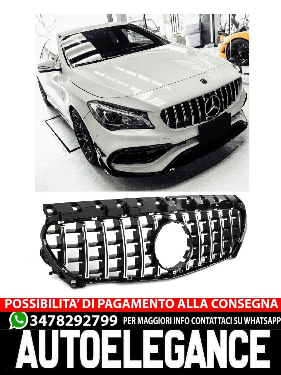 Griglia sportiva per Mercedes C117 Classe CLA in PANAMERICANA AMG LOOK