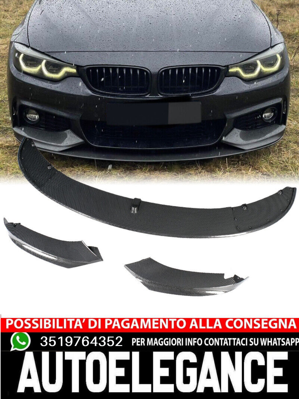 Front lip spoiler for BMW 4 Series F32 F33 F36 sports package 