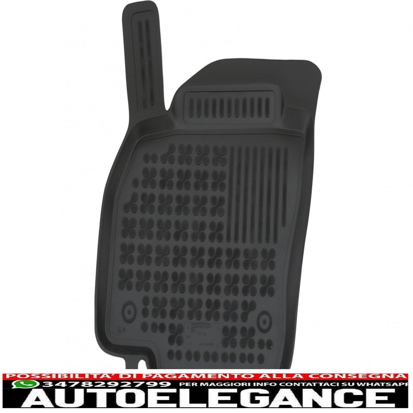 Black rubber mat suitable for VW Polo VI 2017+
