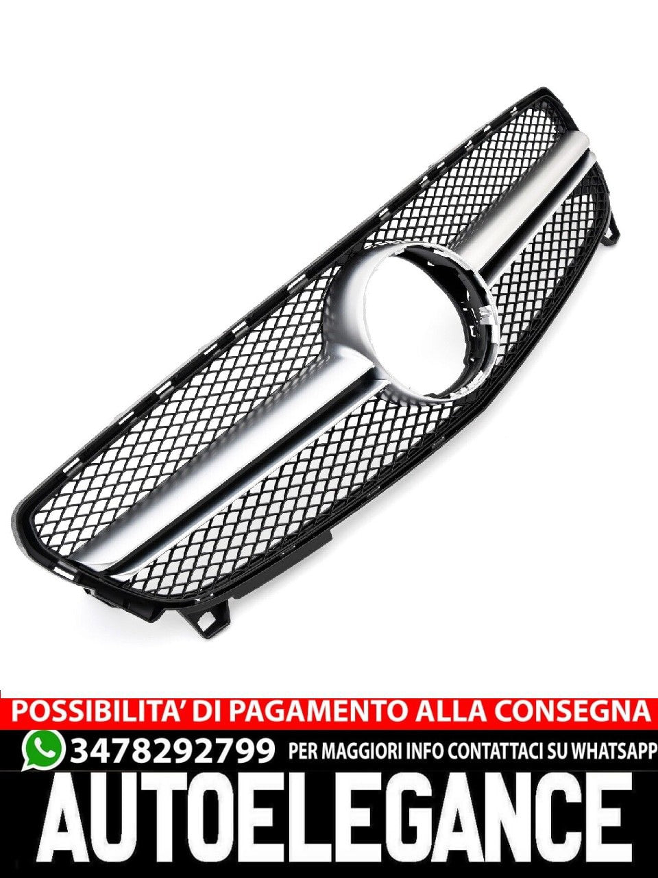 GRIGLIA ARGENTO AMG LOOK PER MERCEDES W176 CLASSE A 15-18 FACELIFT