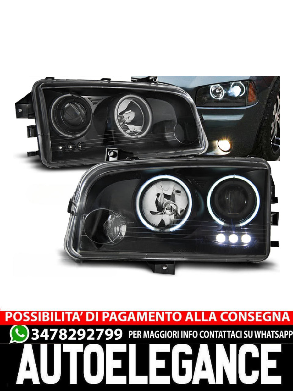 DODGE CHARGER LX 06-10 ANGEL EYES CCFL BLACK 