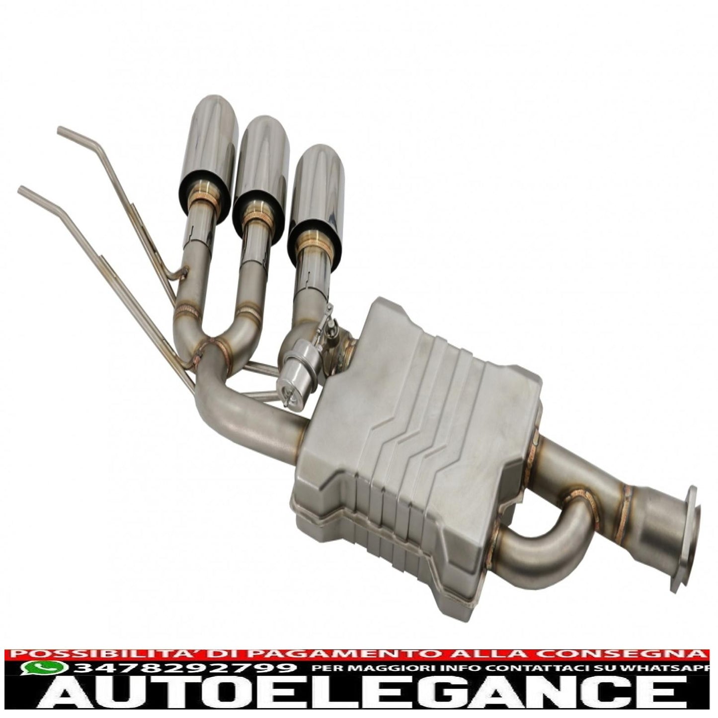 complete exhaust system suitable for mercedes g-class w463 (2009-2018) g500 g55 g63 g65 triple chrome exhaust tips with electronic valve
