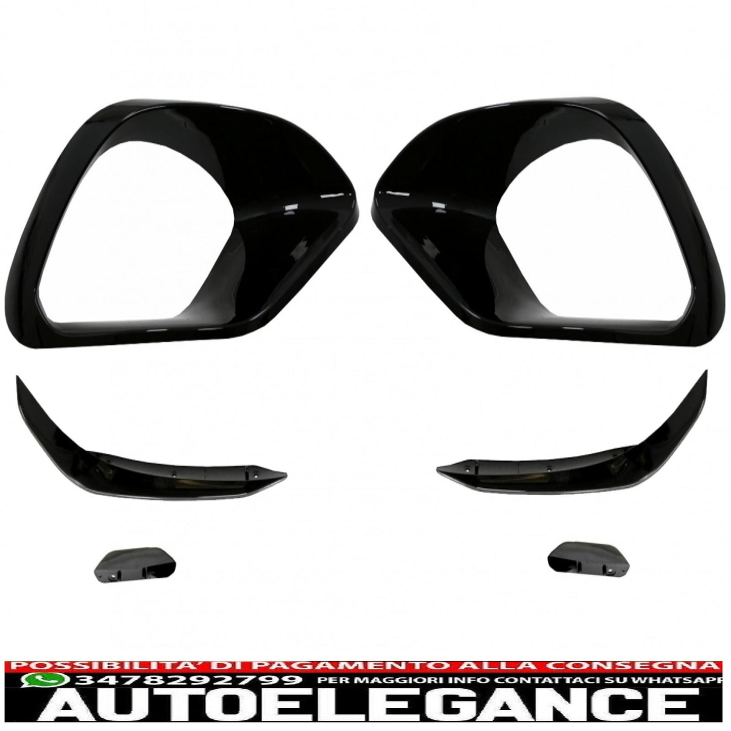 Cornici di copertura griglie laterali adatte per mercedes cla 45 cla 45s x118 c118 (2019-up) pianoforte nero AUTOELEGANCERICAMBI