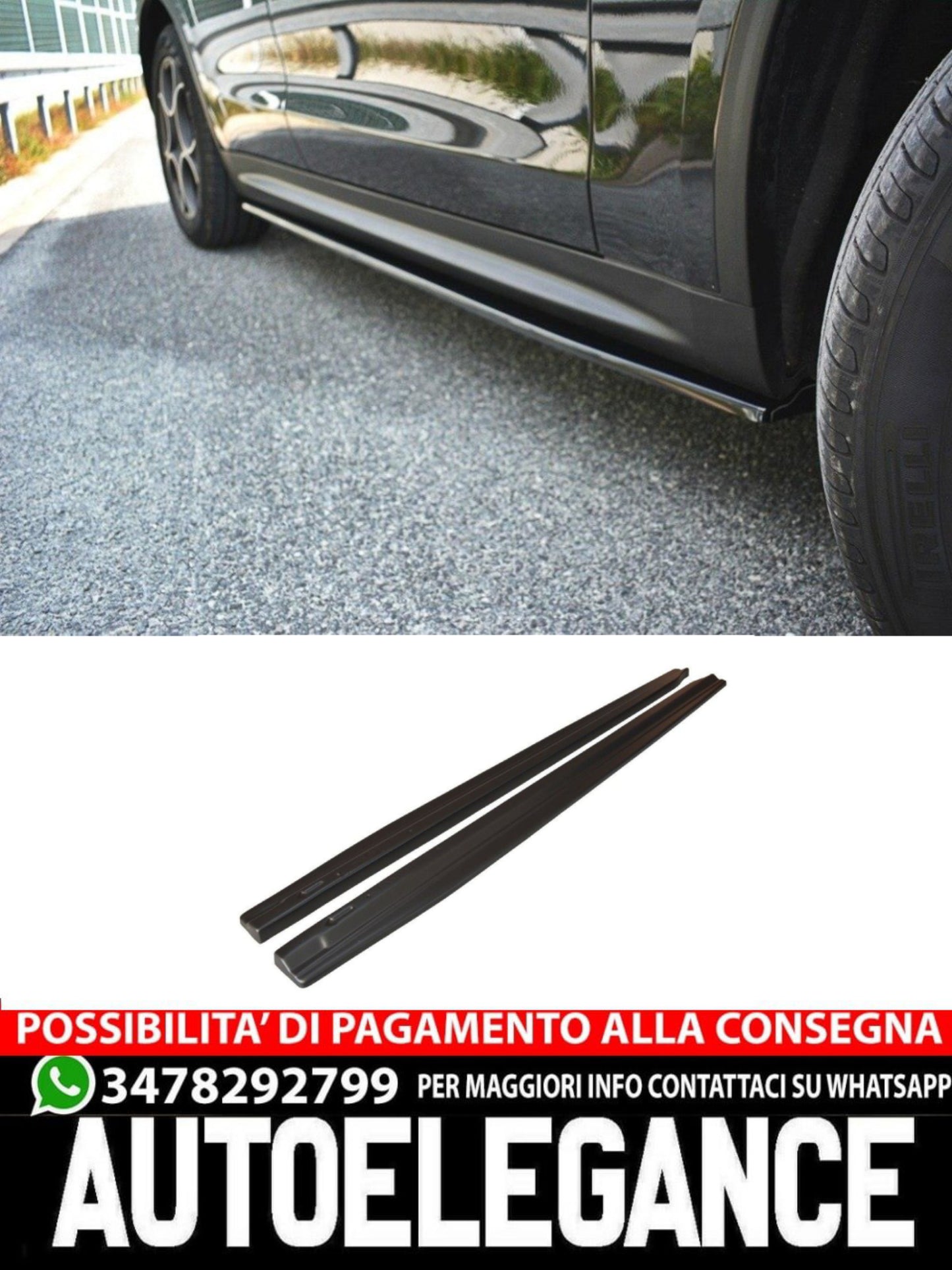 MINIGONNE LATERALI ADATTE PER ALFA ROMEO STELVIO 2016 - 2020