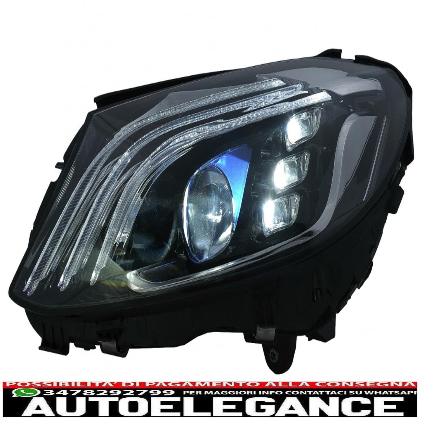 fari anteriori full led adatti per mercedes classe c w205 s205 (2014-2020) design w222 con guida a sinistra