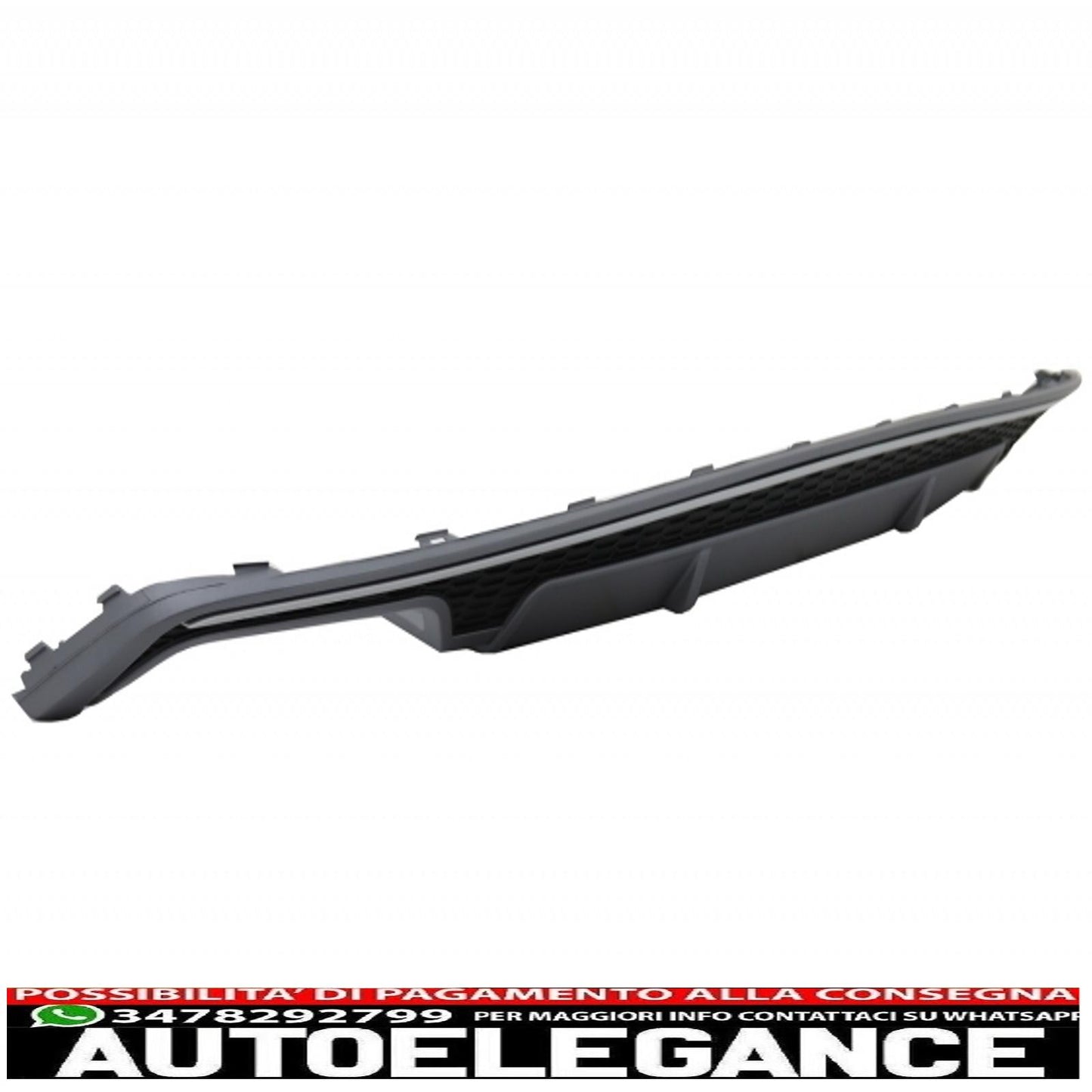Diffusore d'aria con mantovana per paraurti posteriore con terminali di scarico adatto per Audi A7 4G Facelift (2015-2018) Solo design S7 Paraurti standard