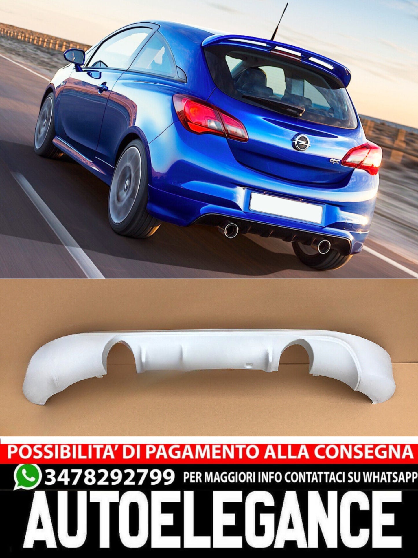 DIFFUSORE ADATTO PER OPEL CORSA E ( 2014-2019 ) OPC STILE