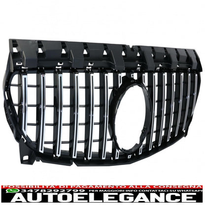 griglia anteriore centrale adatta per mercedes cla c117 x117 w117 facelift (2016-2018) cla45 gt-r design panamericana cromata nera