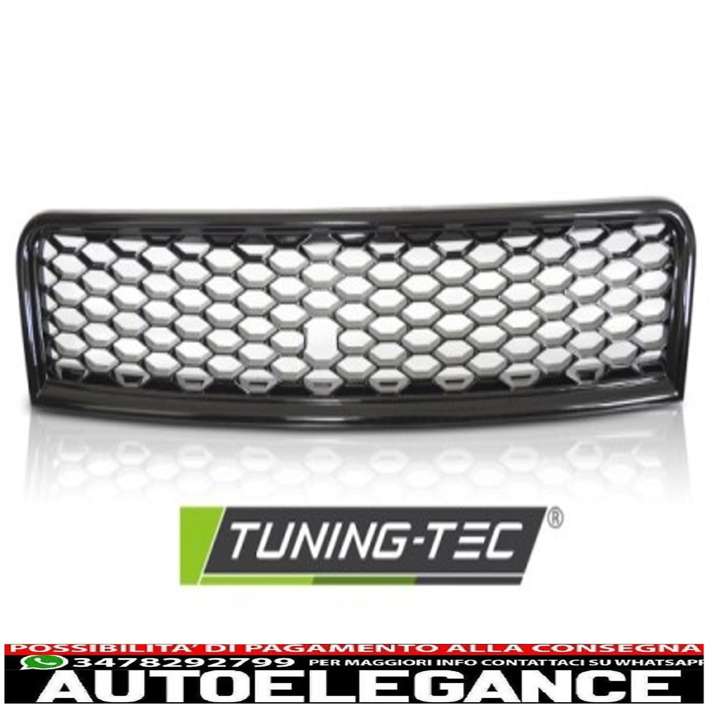 Gloss black sports grille for audi a4 (b6) sport 10.00-10.04