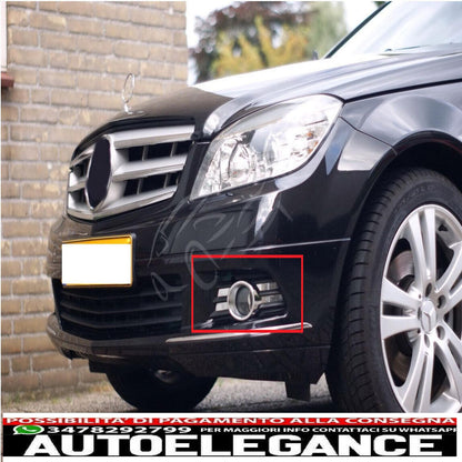 chrome frame nsw fog lights fannelli for mercedes w204 c-class show original titleoriginal textchromrahmen nsw nebelscheinwerfer blenden für mercedes w204 c-klasse