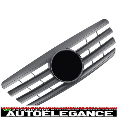 Griglia del radiatore sportiva per Mercedes W210 S210 99-02 nero opaco
