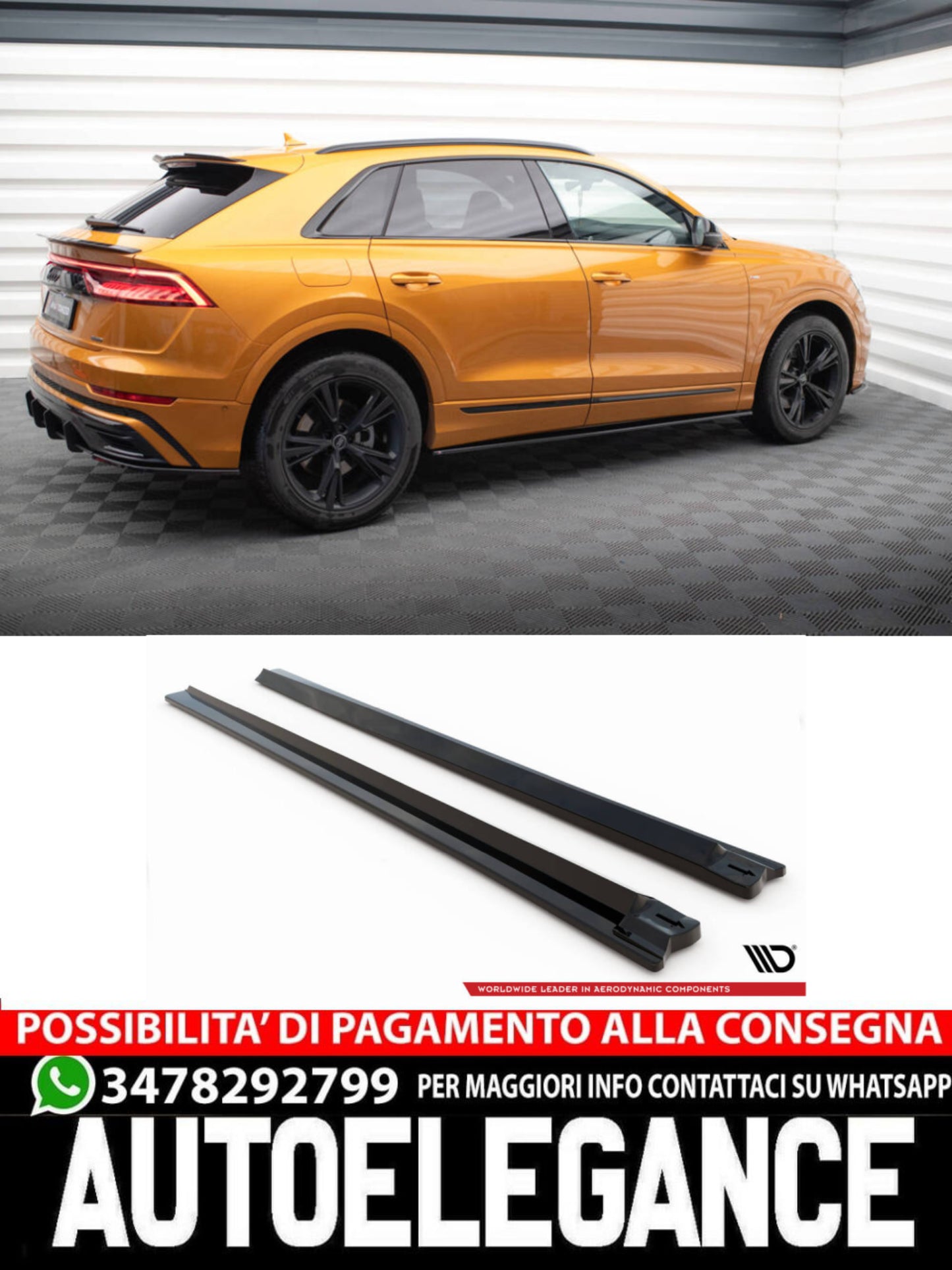 MINIGONNE LATERALI ADATTE PER V.1 AUDI Q8 S-LINE / SQ8 MK1  (2018 - )