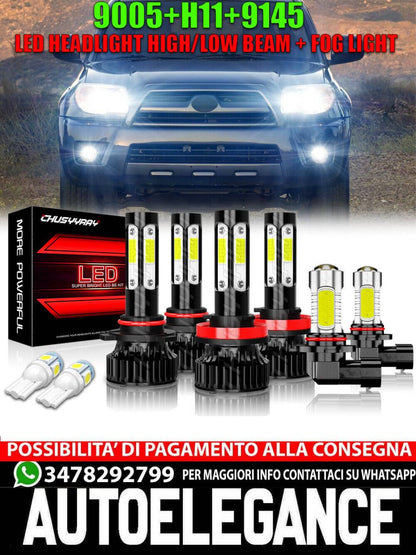 For Acura MDX 2004 to 2006 Hi/Lo 6000K LED Headlight Combo Fog Light Bulb Kit 