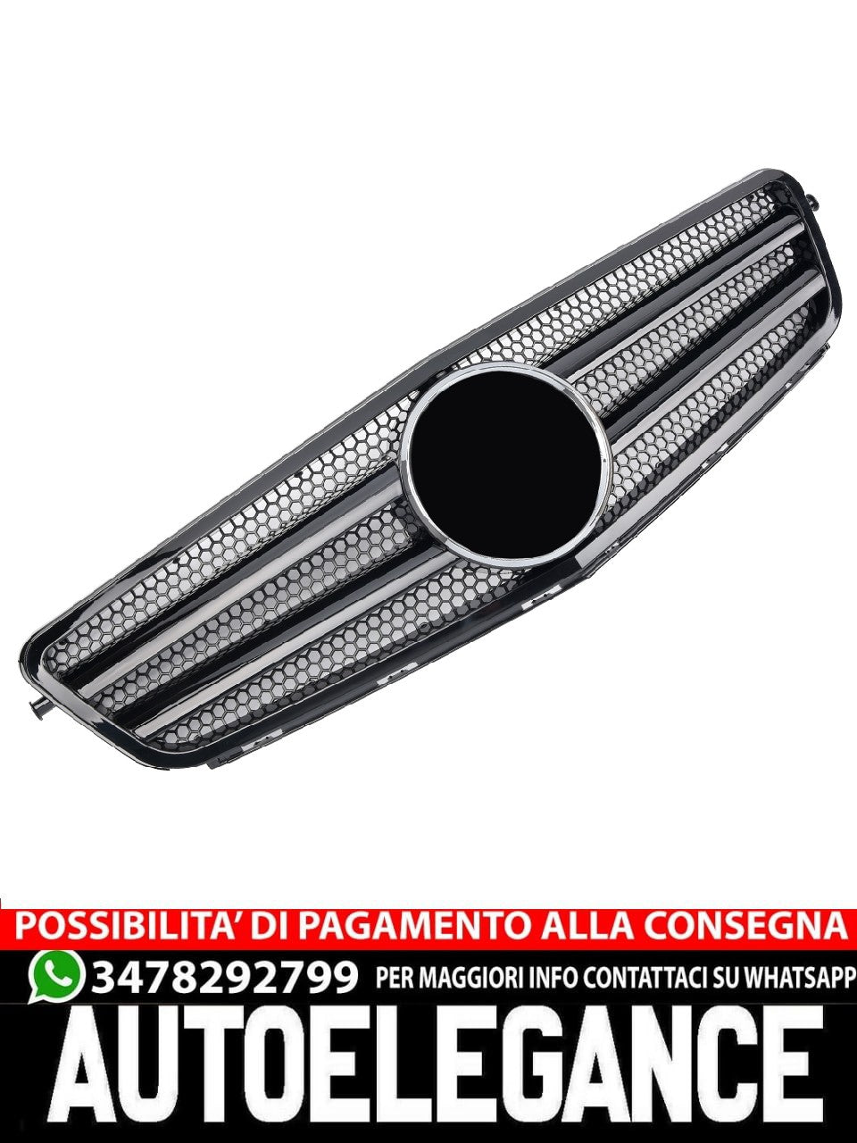 Griglia sportiva per Mercedes W204 S204 C nero lucido C63 AMG LOOK