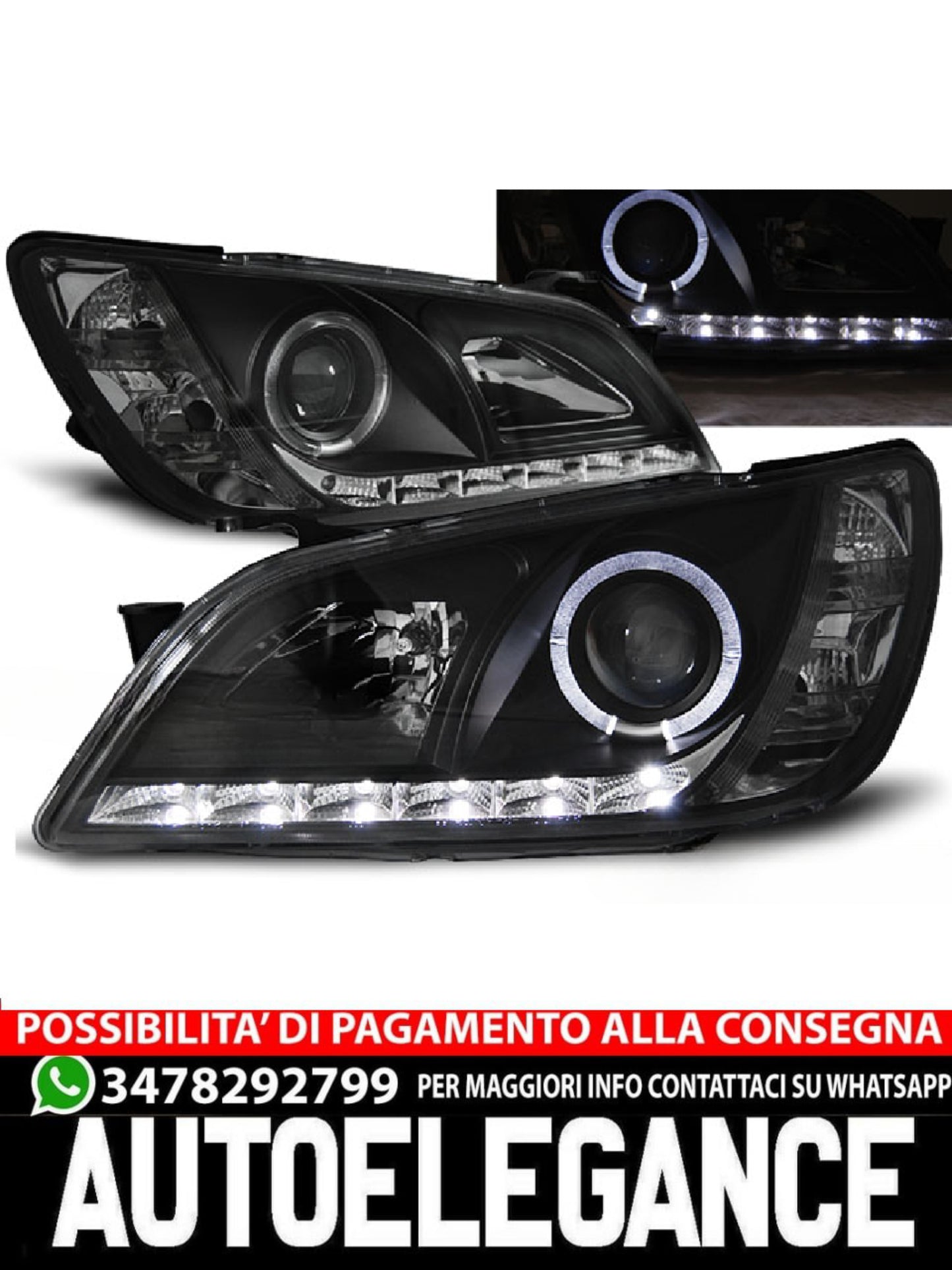 FARI ADATTI PER LEXUS IS 01-05 NERO LUCE DIURNA