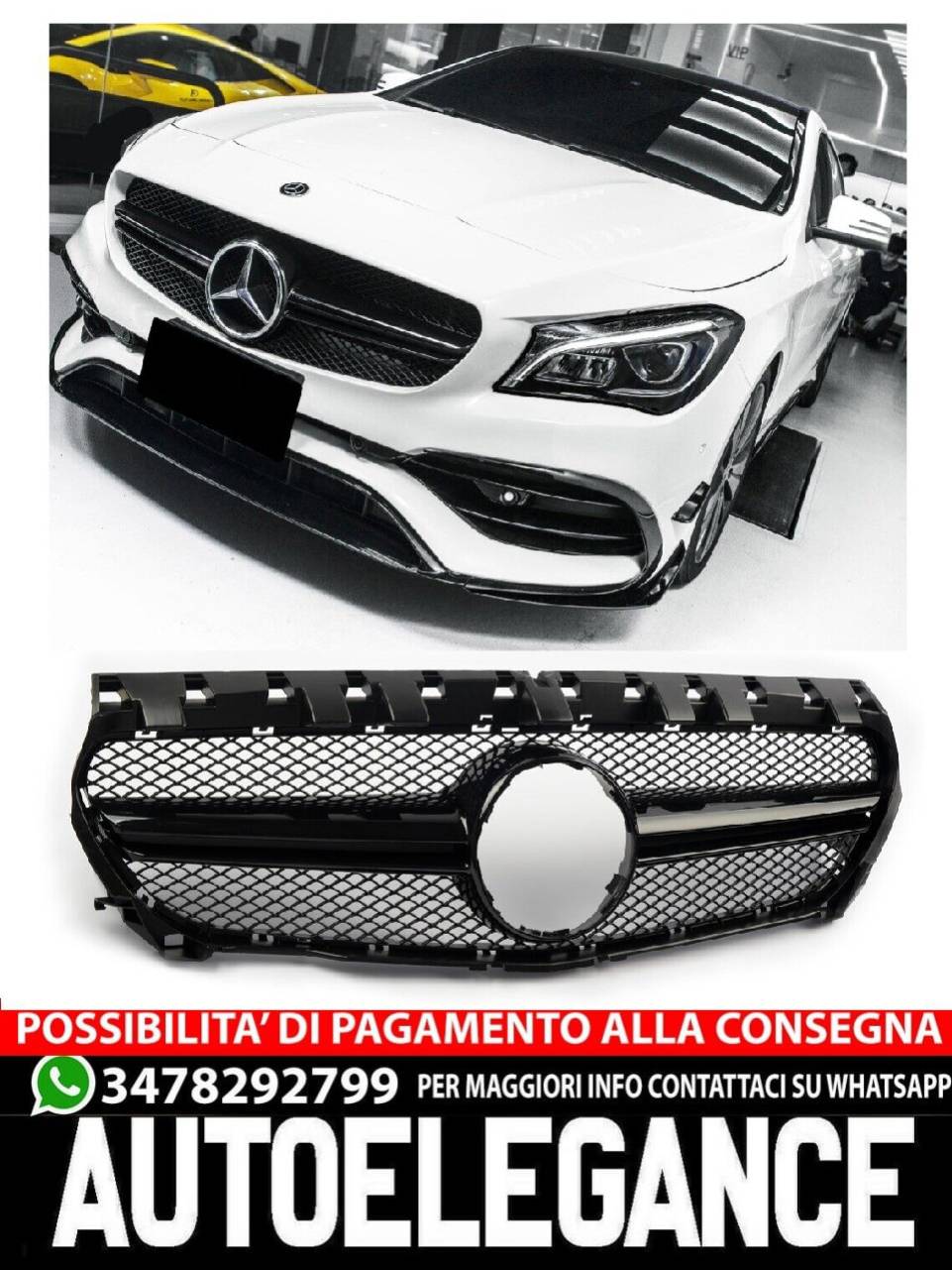 Sports grille for Mercedes C117 CLA-Class in AMG LOOK