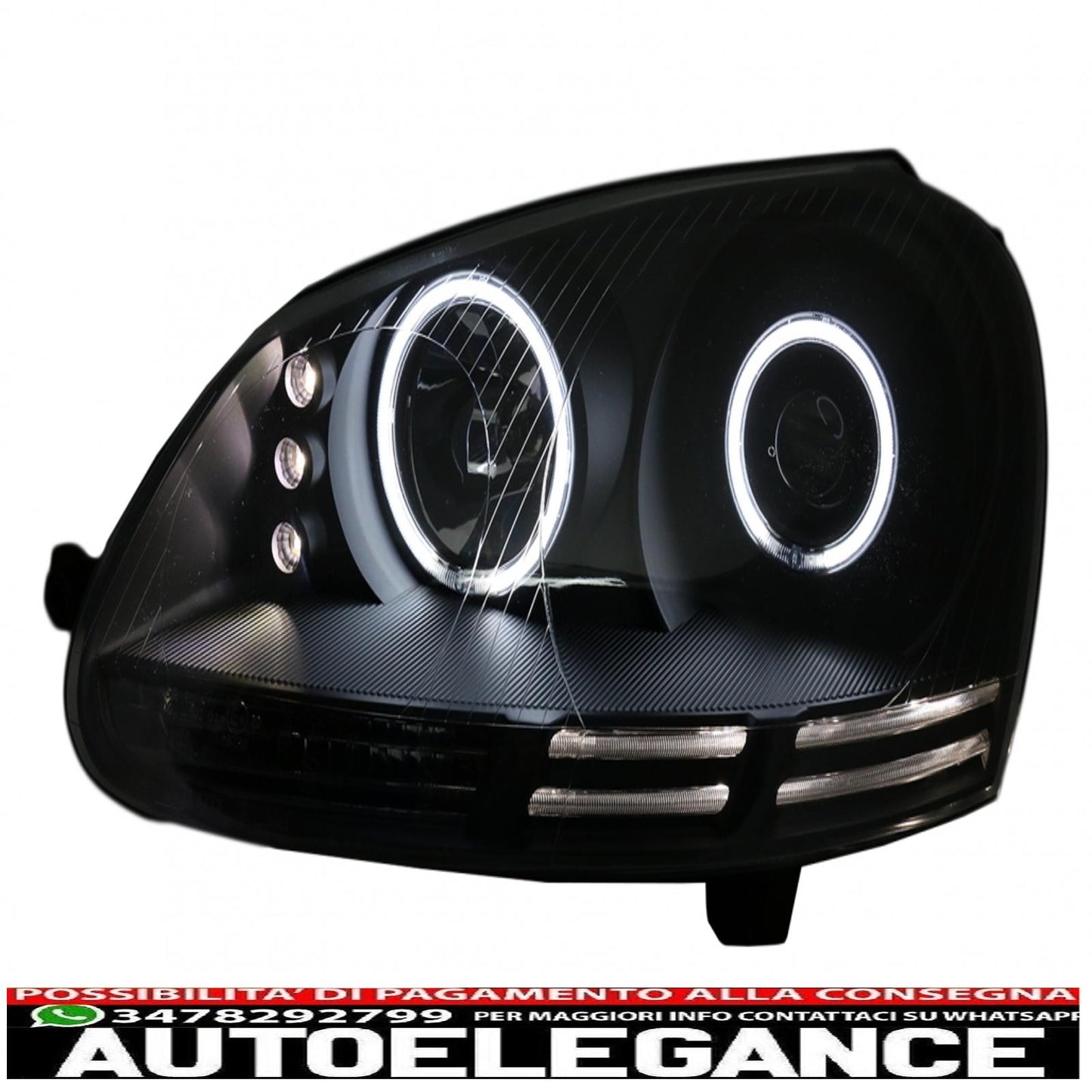 ccfl led headlights angel eye suitable for vw golf v 5 jetta 5 (2004-2009) black 