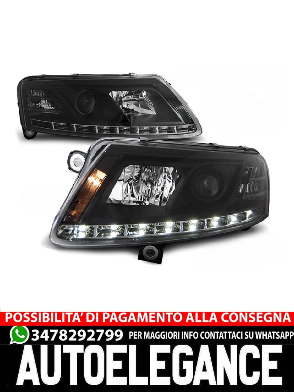 FARI ALLO XENO TRUE DRL BLACK per AUDI A6 C6 04.04-08