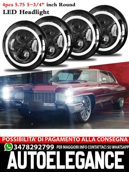 5.75 5-3/4" Round LED Headlights Projector Hi/Lo for Cadillac Calais 1965-1974 