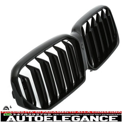 For BMW 5 Series G30 G31 LCI Sport Radiator Grille Double Bar Gloss Black