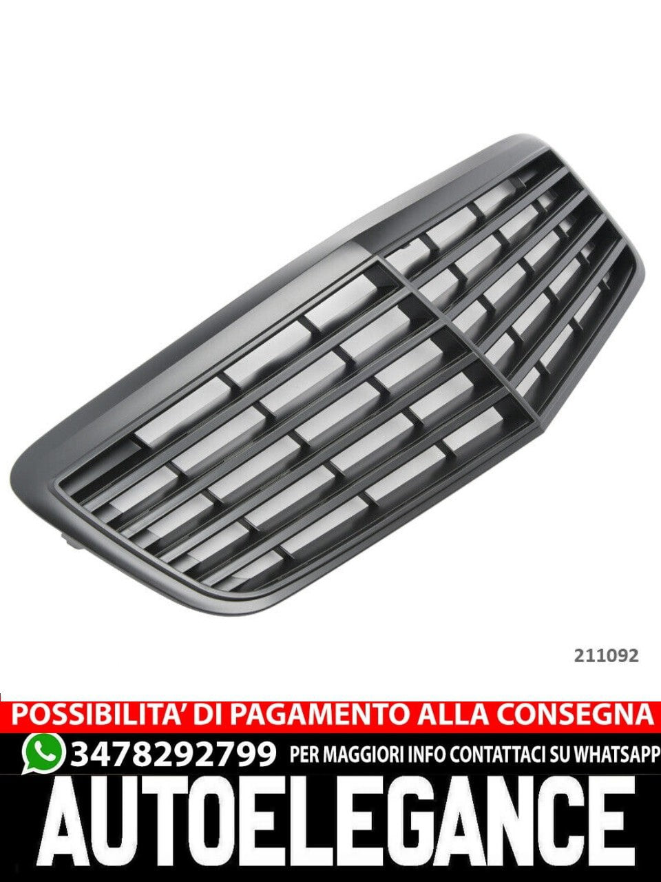 Griglia sportiva per Mercedes W211 S211 E 2006-2009 nero opaco AMG LOOK