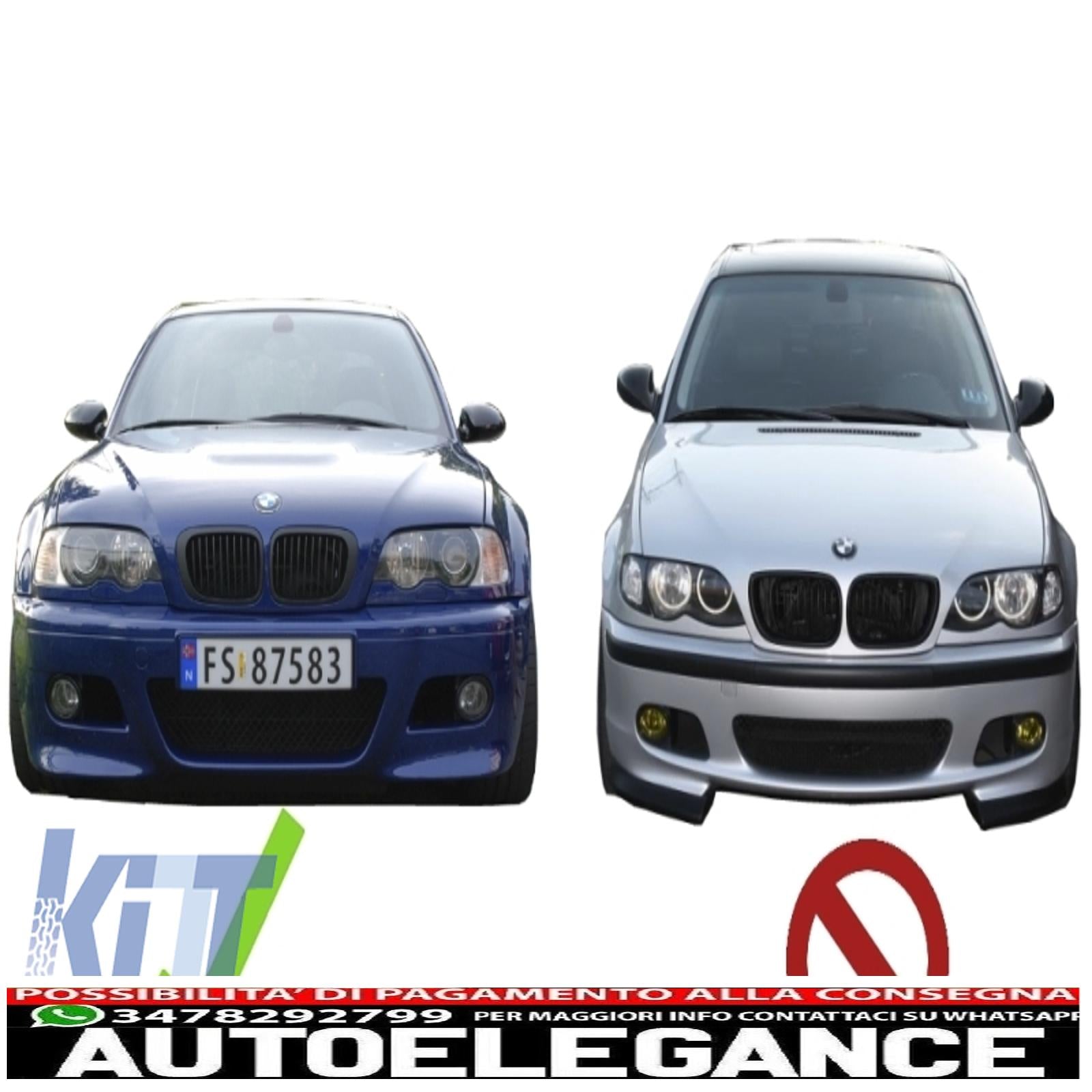 Coperchi condotti aria fendinebbia adatti per bmw serie 3 e46 (1998-2005) m3 h-design AUTOELEGANCERICAMBI
