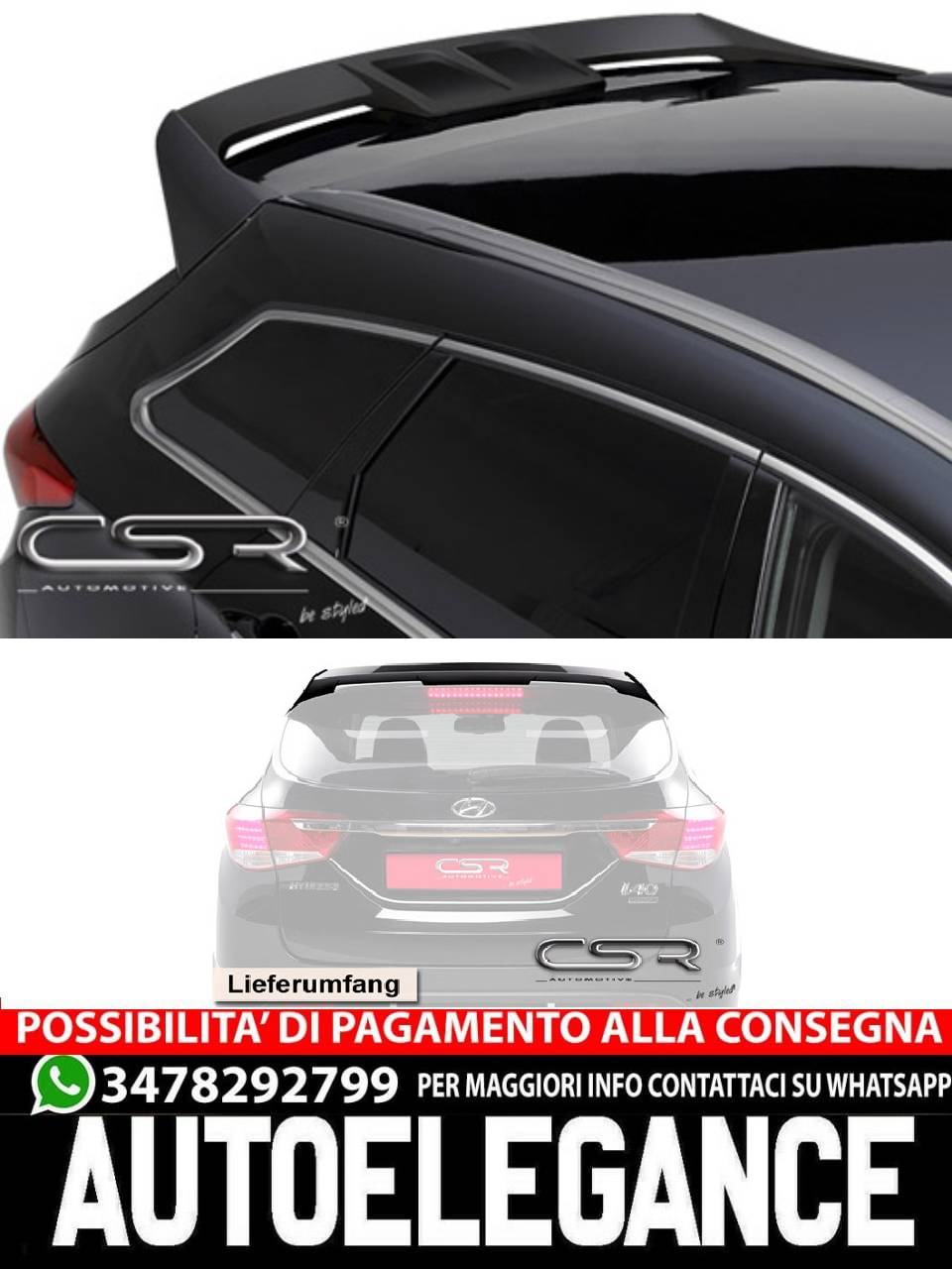 ALETTONE POSTERIORE adatto per Hyundai I40 CW